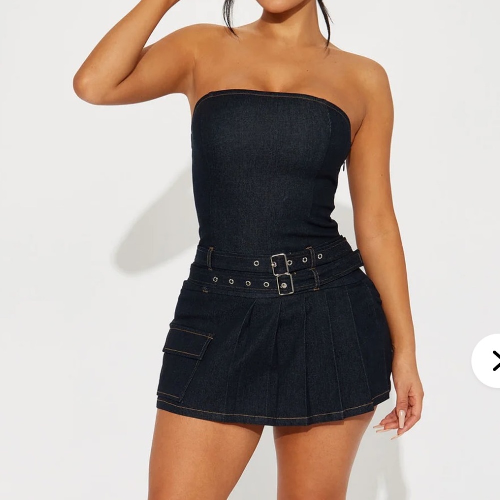 Fashion Nova Denim Romper / Skort - NWT!!